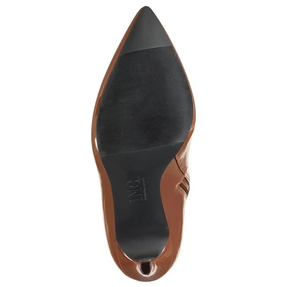 Cognac patent boots